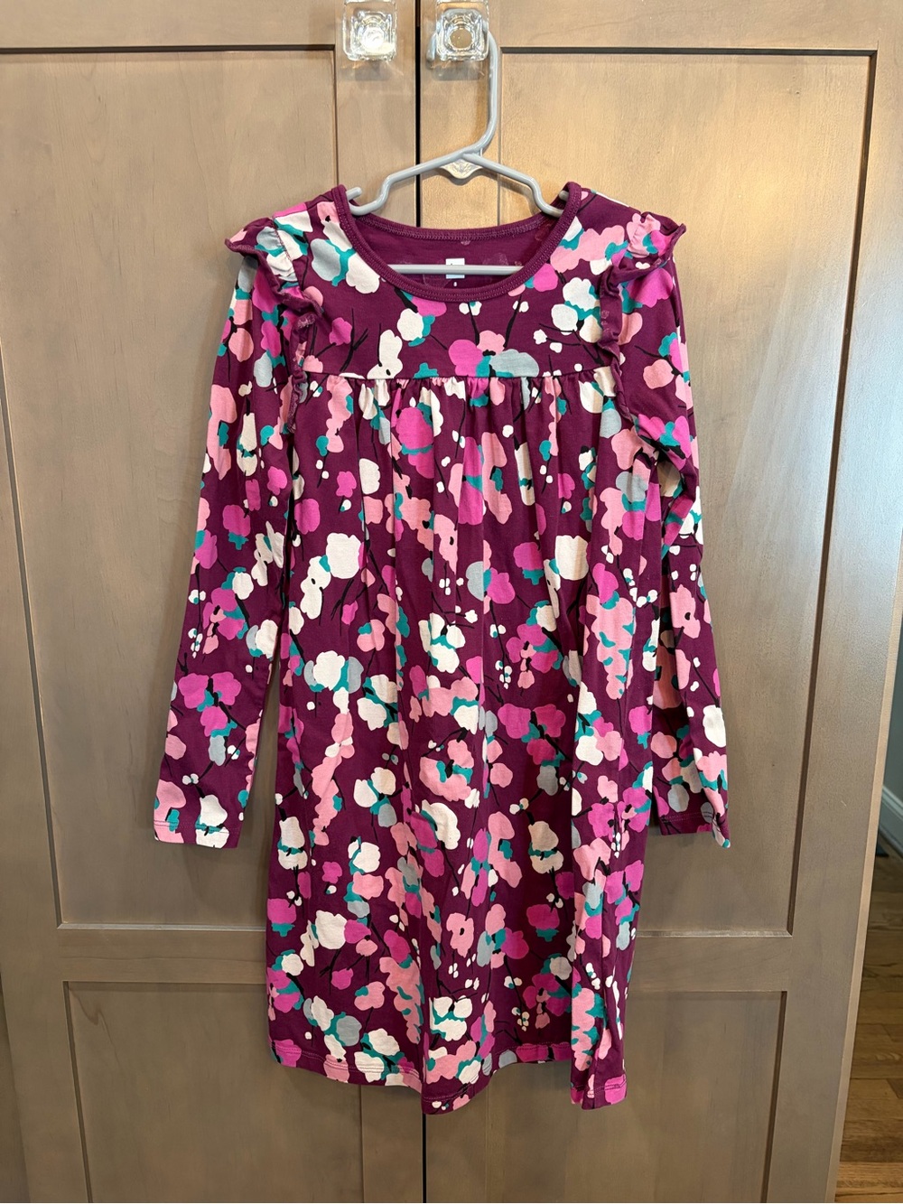 Tea Collection Girls' Floral Long-Sleeve dress - Magenta, Pink, Teal, White